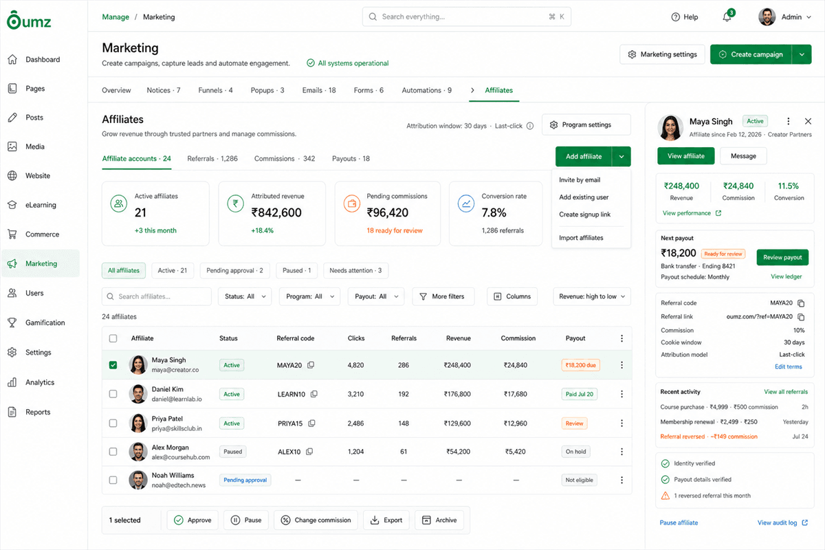 AcademyLauncher affiliate partner and referral performance